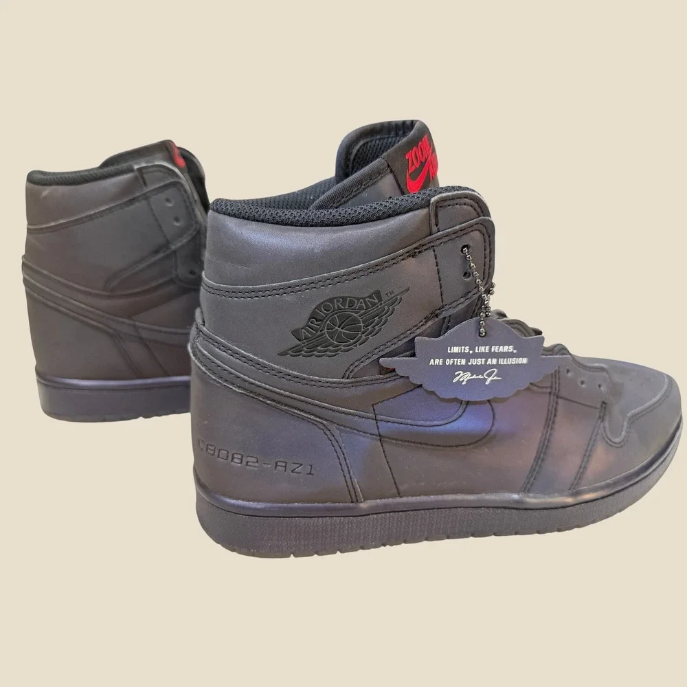 Authenticated Air Jordan 1 High Zoom Fearless Reflective Black BV0006-900 M 9.5